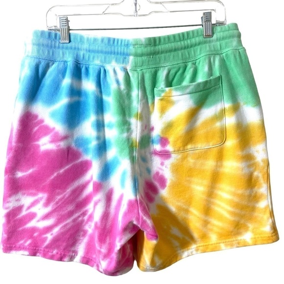 Lucky Brand Pride Tie Dye Clover Gender Neutral Shorts Elastic Waist LARGE - Picture 3 of 16